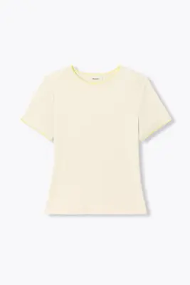 T-shirt en jersey côtelé Femme