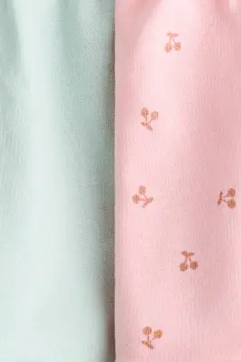Lot de 2 shorts volantés en molleton - Rose clair/cerises