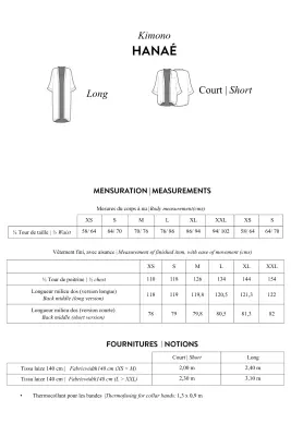 Patron PDF kimono HANAÉ