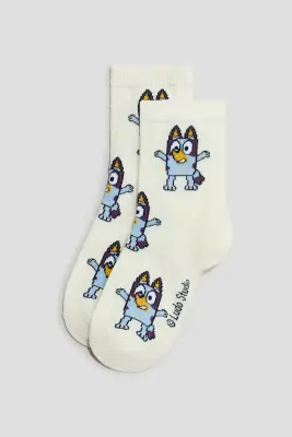 Lot de 5 paires de chaussettes à motif - Bleu clair/Bluey