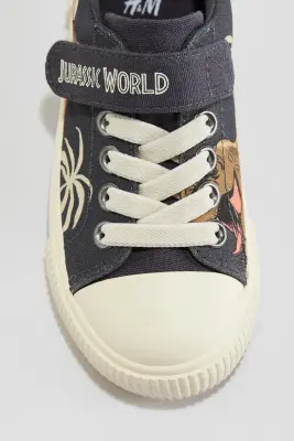 Sneakers en toile de coton imprimée - Gris foncé/Jurassic World