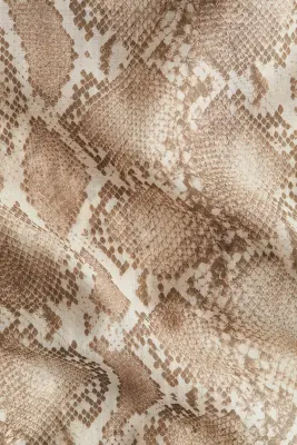 Jupe crayon en lyocell mélangé - Beige/motif peau de serpent