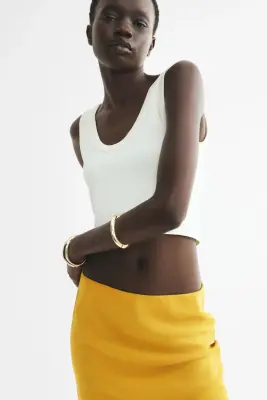 Slip skirt en satin - Orange