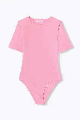Body uni jersey côtelé Femme
