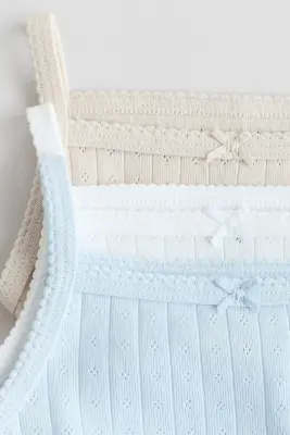 Lot de 3 bodies sans manches - Bleu clair/beige clair
