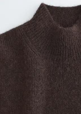 Plastron à col en laine - Marron foncé