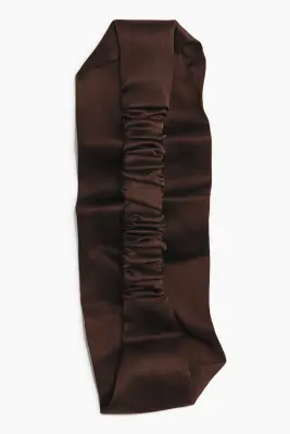 Bandeau en soie - Marron foncé
