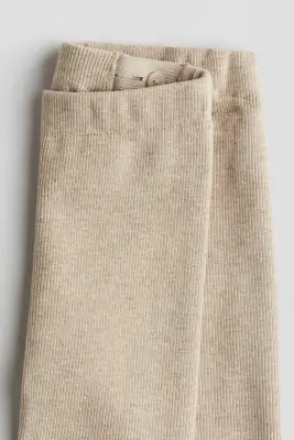 Legging en coton côtelé - Beige chiné