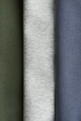 Lot de 3 sweats à l'intérieur brossé - Bleu ancien/vert foncé