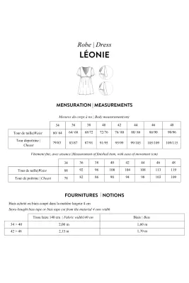 Patron PDF robe LEONIE