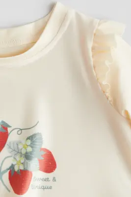 T-shirt de bain UPF 50 - Beige clair/fraises