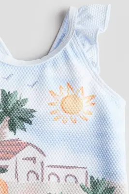 Maillot de bain imprimé - Bleu clair/plage