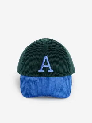 Casquette en velours côtelé - Vert/Bleu clair