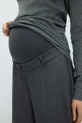 MAMA Pantalon chic à jambes larges - Gris