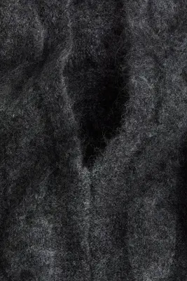 Cape en maille torsadée en mohair mélangé - Gris foncé