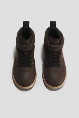 Sneakers montantes imperméables - Marron foncé