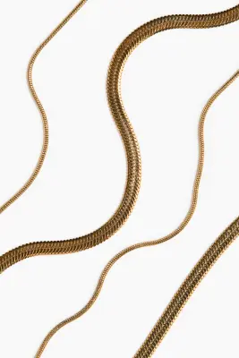 Collier waterproof à deux rangs - Doré