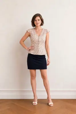 Milena Silk Flounce Blouse