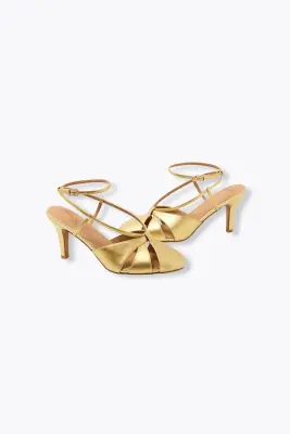 Escarpins dorés slingback