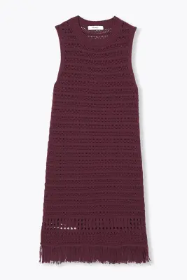 Robe courte frangée en crochet