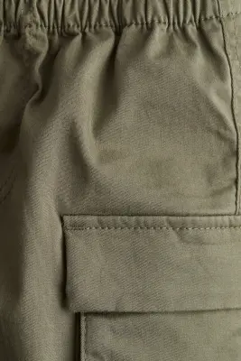 Pantalon cargo en coton - Vert kaki