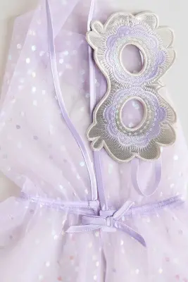 Déguisement 2 pièces avec cape - Violet clair/motif