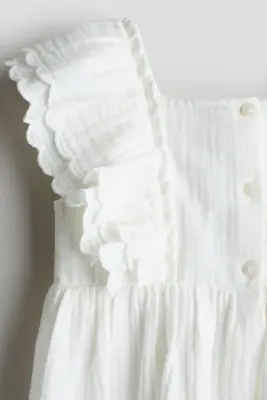 Robe à bords festonnés - Blanc