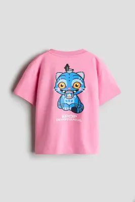 T-shirt imprimé en coton - Rose/KPop Demon Hunters