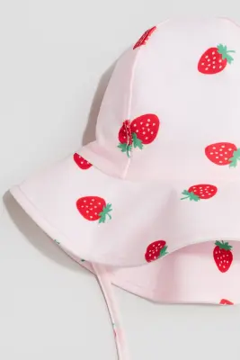 Chapeau de soleil UPF 50 - Rose clair/fraises