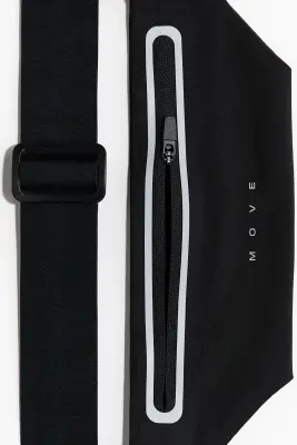 Sac de ceinture running réfléchissant - Noir