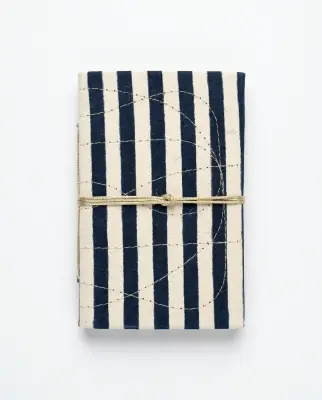 Carnet Indira - Motif Rayures bleues