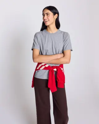 Tee-shirt Bree gris chiné brodé