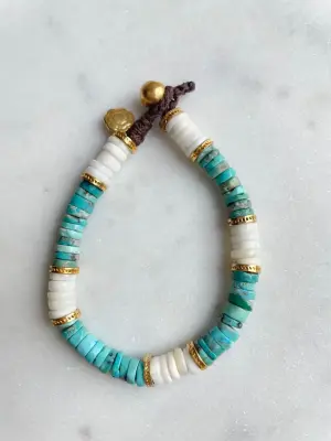 BOHEMIAN RHAPSODIE PARIS Bracelet Bettina Opale et Turquoise