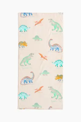 Serviette de bain à motif - Beige clair/dinosaures