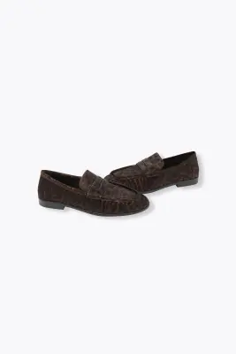 Mocassins léopard en cuir