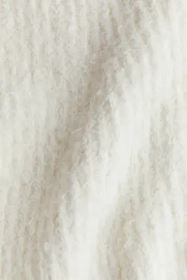 Jupe évasée en maille duveteuse - Crème