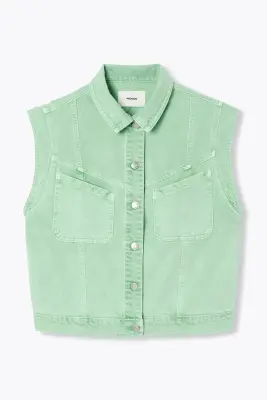 Veste jean sans manches LEONIE
