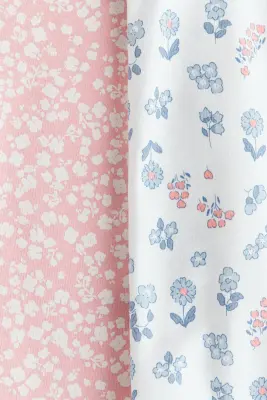 Lot de 2 pyjamas en coton - Rose/fleuri