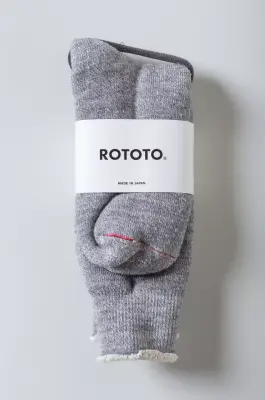 Rototo – Double Face Crew Socks – M.Gray
