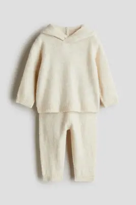 Ensemble 2 pièces en maille fine - Crème