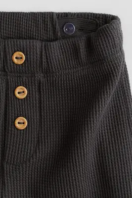 Pantalon en jersey gaufré - Gris foncé