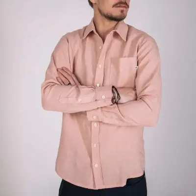 Chemise Zeus en lin rose