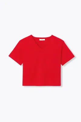 T-shirt basique col V Femme