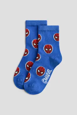 Lot de 5 paires de chaussettes à motif - Bleu/Spider-Man