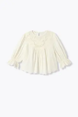 Blouse romantique brodée Femme