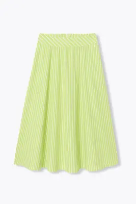 Jupe midi évasée rayée Femme