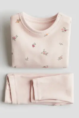 Ensemble imprimé 2 pièces - Rose clair/fleuri