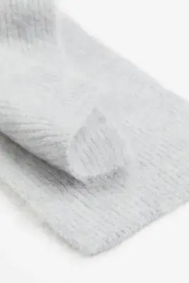 Écharpe à capuche en mohair mélangé - Gris clair