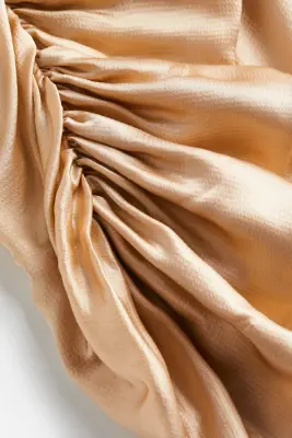 Jupe drapée avec détail volanté - Beige
