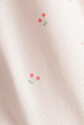 Ensemble 2 pièces en coton côtelé - Rose clair/cerises